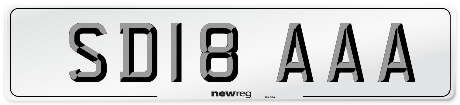 SD18 AAA Number Plate from New Reg